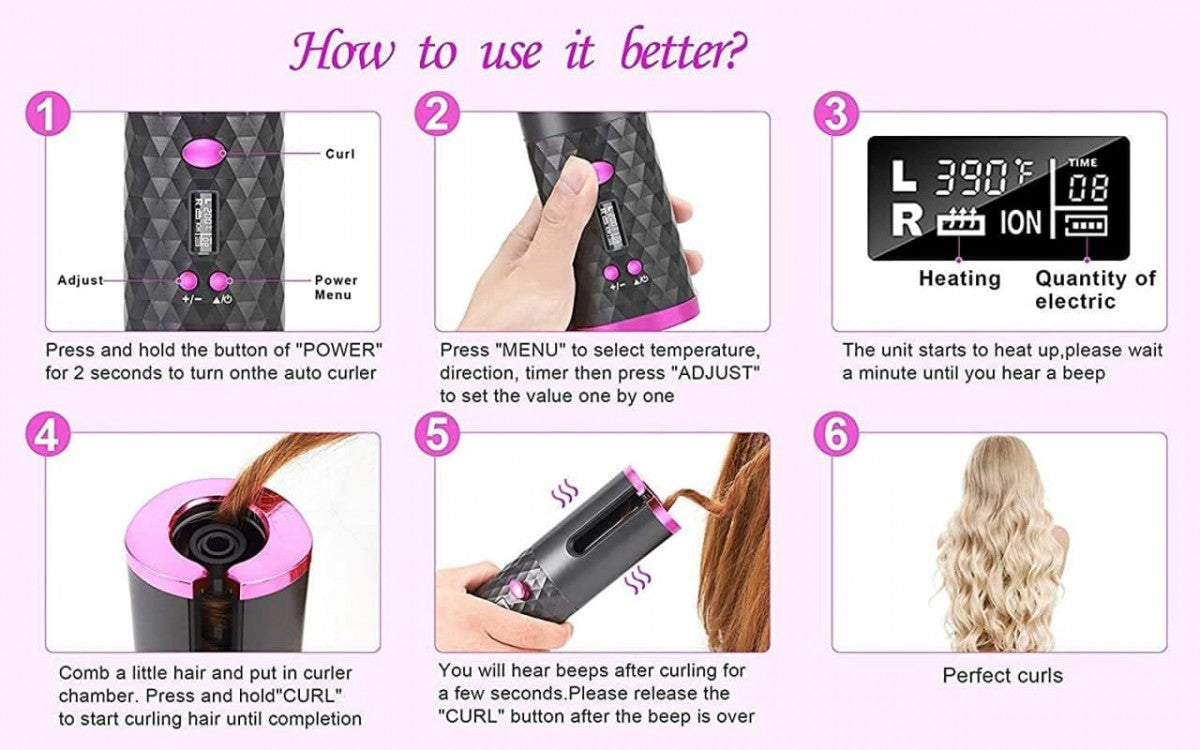 Wirless USB Auto Hair Curler